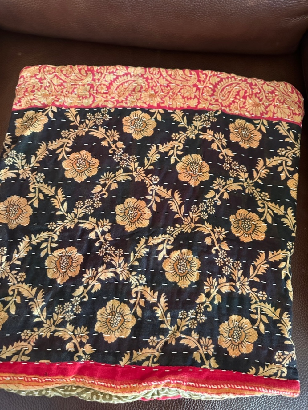 Gorgeous 16x16 Kantha Pillow Cover